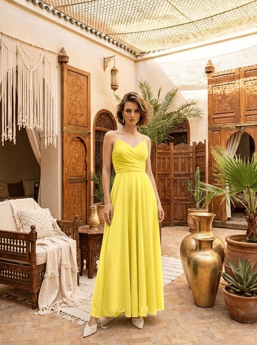 Vestido largo invitada tulle Sophie