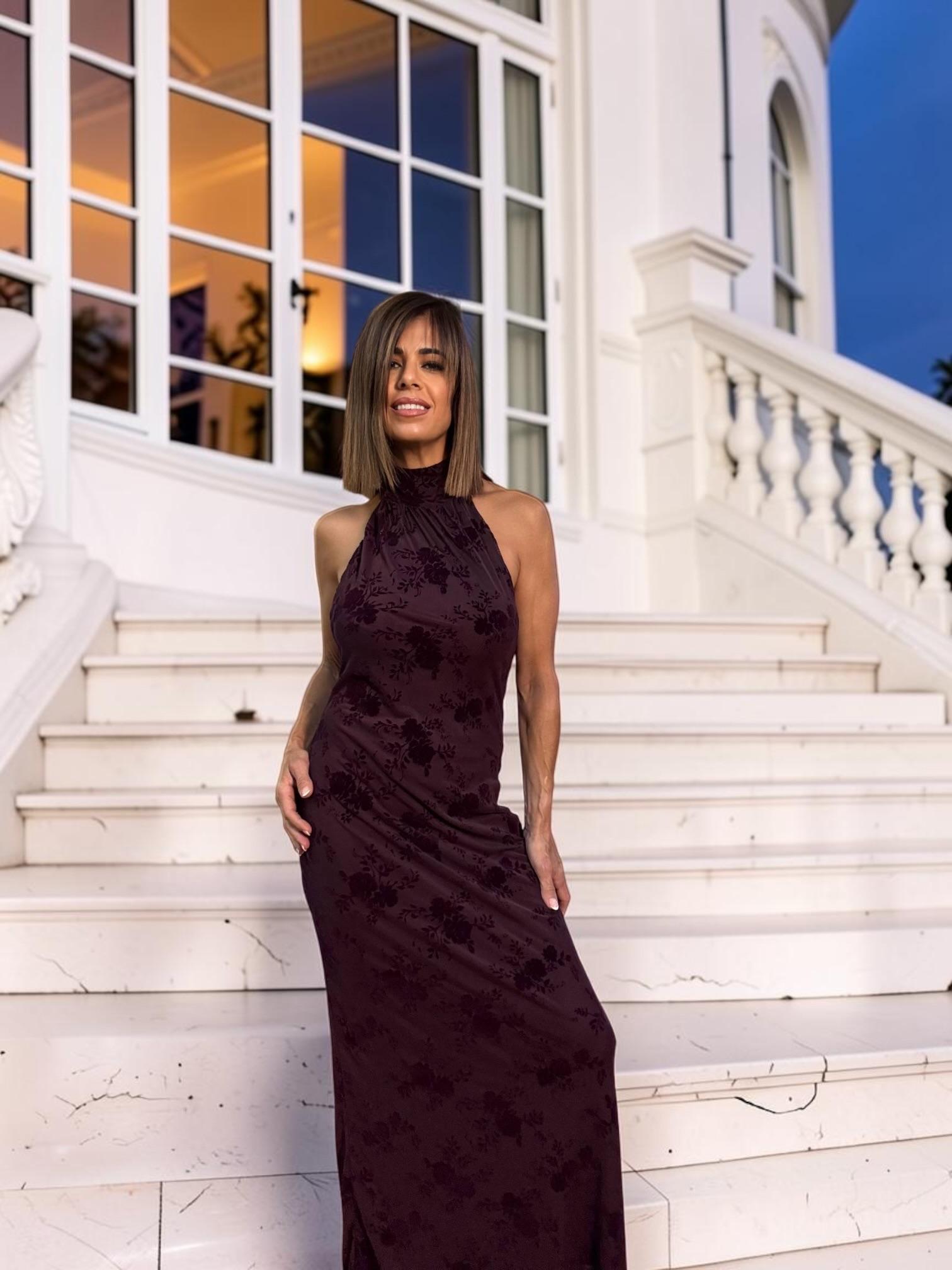 Vestido largo blonda