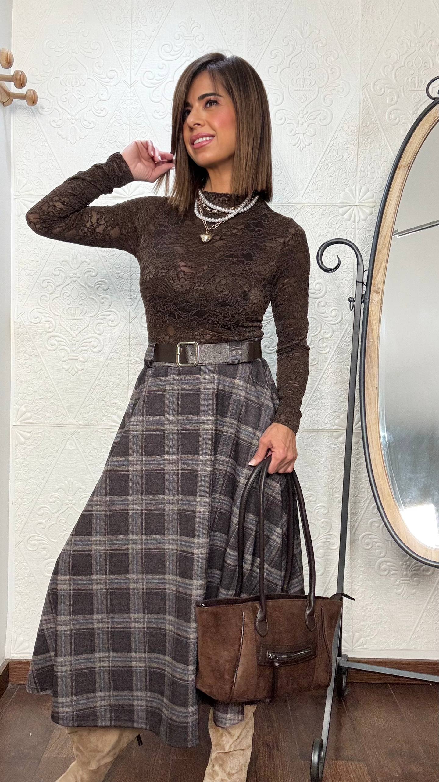 FALDA LARGA CUADROS