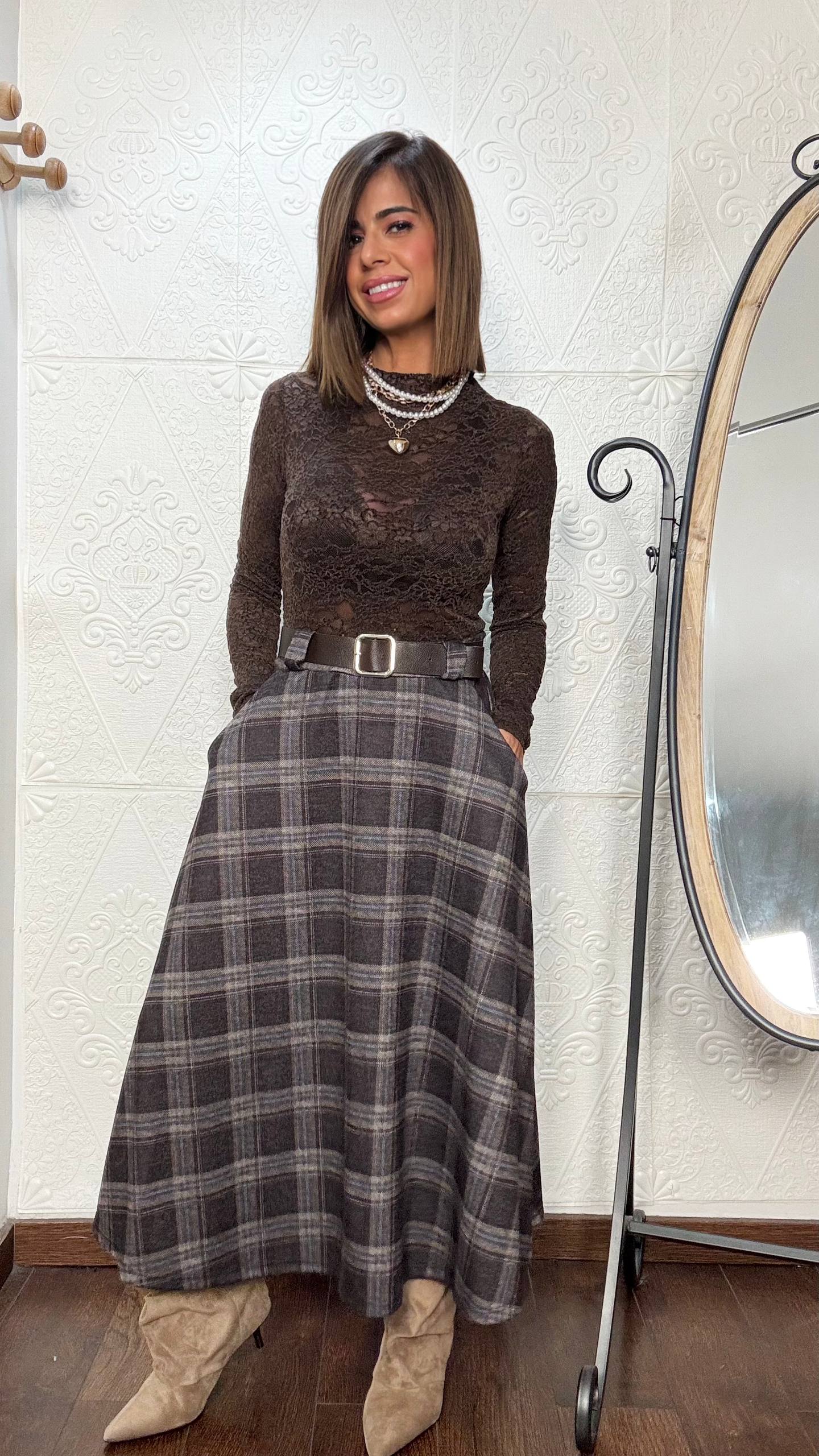 FALDA LARGA CUADROS