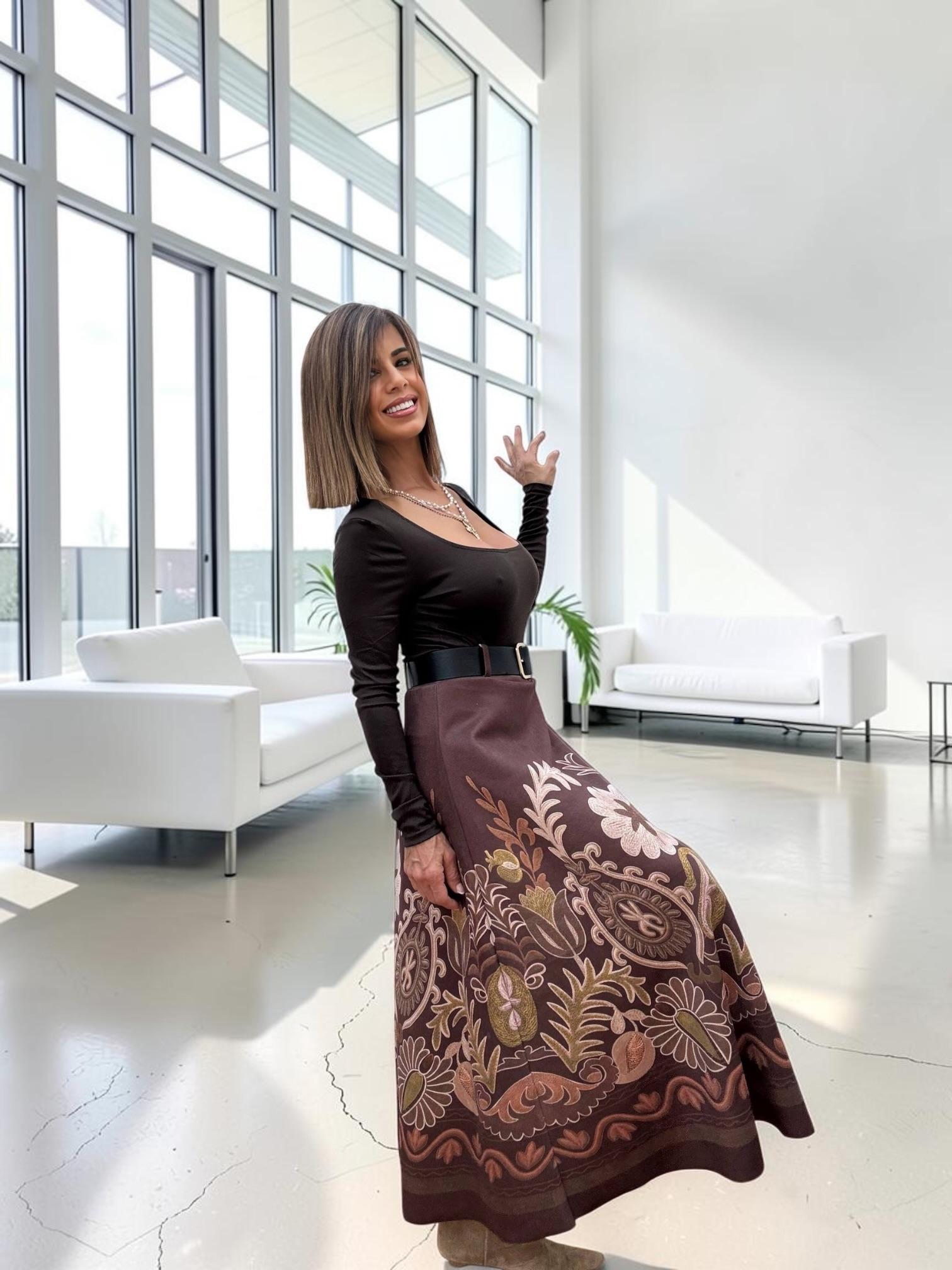 FALDA LARGA ESTAMPADA